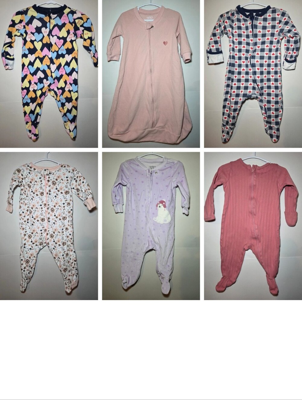 6 Pieces Assorted Baby One-Piece Sleepers